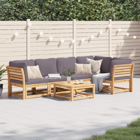 Set mobilier grădină cu perne, 6 piese, lemn masiv acacia