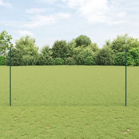 Stâlpi Gard 5 pcs U-Channel Verde 150 cm Oțel, Gard Hexagonal Verde 1.5x10 m Oțel