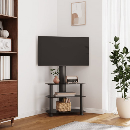 Suport TV de colț cu 3 niveluri pentru 32-70 inchi, negru