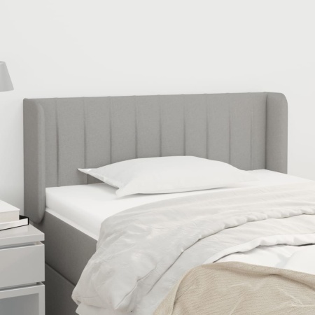 Tăblie de pat cu aripioare gri deschis 83x16x78/88 cm textil