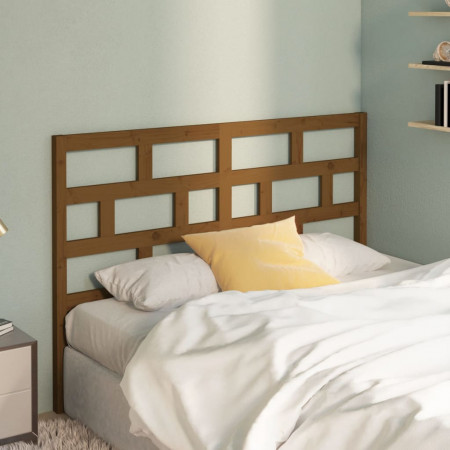 Tăblie de pat, maro miere, 146x4x100 cm, lemn masiv de pin - Img 1