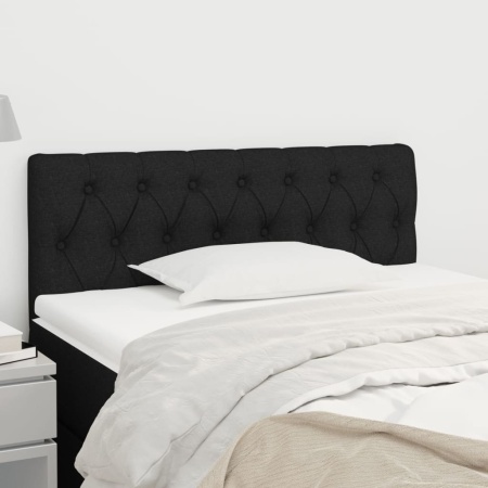 Tăblie de pat, negru, 100x7x78/88 cm, textil