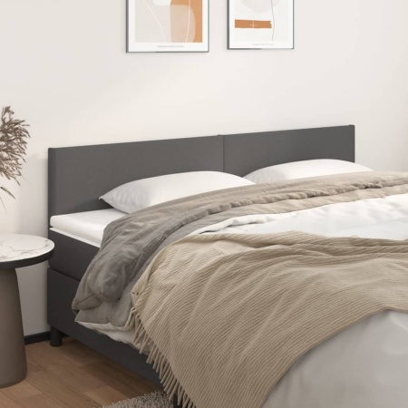 Tăblii de pat, 2 buc, gri, 90x5x78/88 cm, piele ecologică