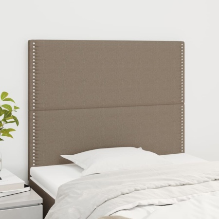 Tăblii de pat, 2 buc, gri taupe, 100x5x78/88 cm, textil