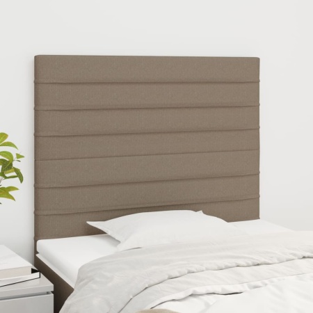 Tăblii de pat, 2 buc, gri taupe, 100x5x78/88 cm, textil