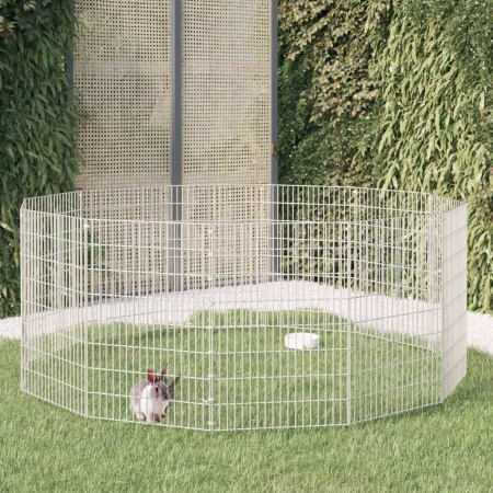 Adăpost pentru animale cu 12 panouri, 54x80 cm, fier galvanizat