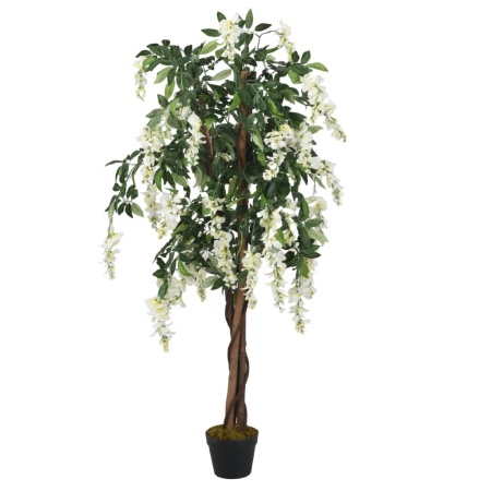 Arbore artificial wisteria 840 frunze 120 cm verde și alb