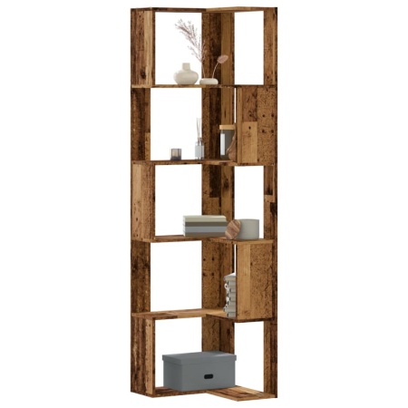 Bibliotecă 5 niveluri lemn vechi 50x50x179cm lemn prelucrat