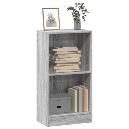 Bibliotecă, gri sonoma, 40x24x76 cm, lemn prelucrat