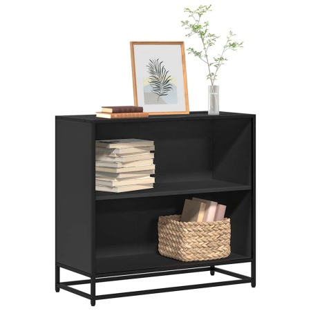 Bibliotecă, negru, 80,5x35x76 cm, lemn prelucrat