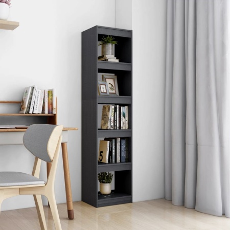 Bibliotecă/Separator cameră, gri, 40x30x167,5 cm lemn masiv pin