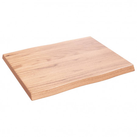 Blat masă, 60x50x4 cm, maro, lemn stejar tratat contur organic