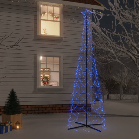 Brad de Crăciun conic, 500 LED-uri, albastru, 100x300 cm