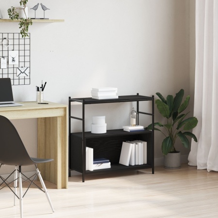 Cabinet de cărți Negru Stejar 80x30x78,5 cm Lemn prelucrat