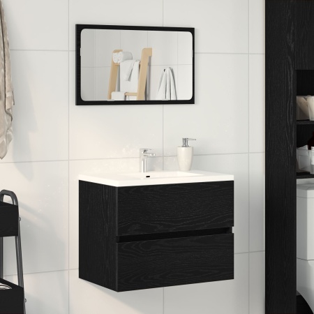 Cabinet pentru chiuvetă Stejar Negru 60x38,5x45 cm Lemn ingineresc