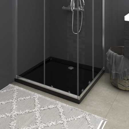 Cădiță de duș dreptunghiulară din ABS, negru, 80x90 cm