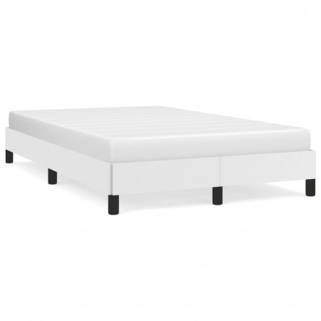 Cadru de pat, alb, 120x190 cm, piele ecologică