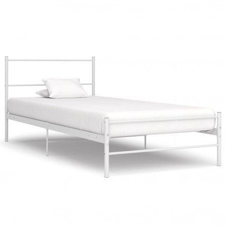 Cadru de pat, alb, 90 x 200 cm, metal - Img 1