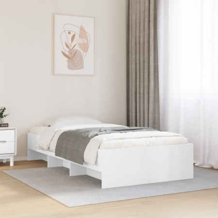 Cadru de pat, alb, 90x200 cm, lemn prelucrat