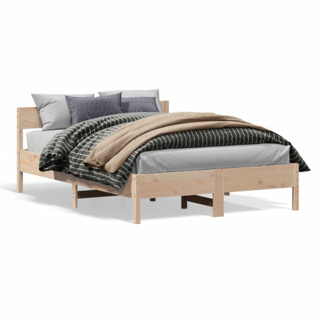 Cadru de pat cu tăblie, 160x200 cm, lemn masiv de pin