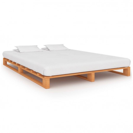 Cadru de pat din paleți, maro, 120x200 cm, lemn masiv pin