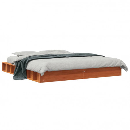 Cadru de pat, maro ceruit, 180x200 cm, lemn masiv de pin