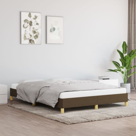 Cadru de pat, maro închis, 140x200 cm, material textil