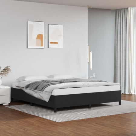 Cadru de pat, negru, 180x200 cm, piele ecologică