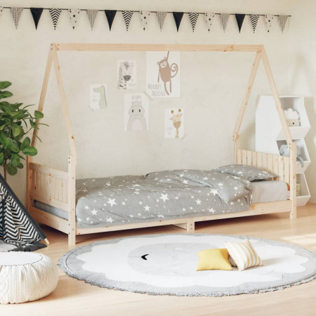 Cadru de pat pentru copii, 80x200 cm, lemn masiv de pin - Img 1