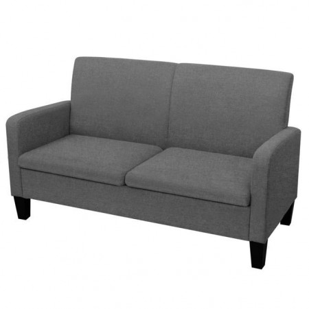 Canapea cu 2 locuri, 135 x 65 x 76 cm, gri închis - Img 1