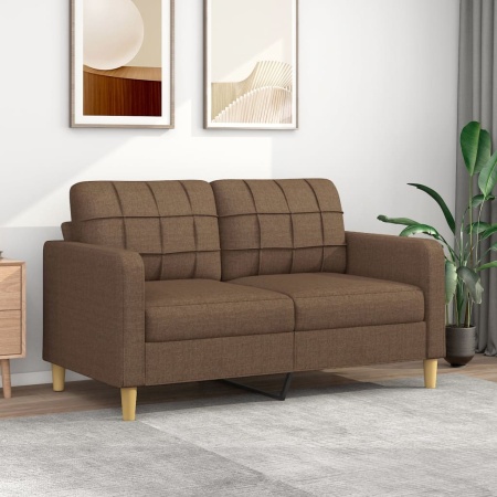 Canapea cu 2 locuri, maro, 140 cm, material textil