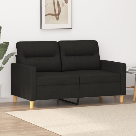 Canapea cu 2 locuri, negru, 120 cm, material textil
