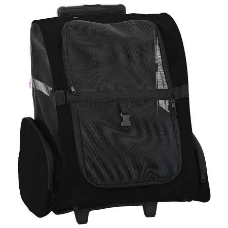 Cărucior pentru animale de companie, design 3 în 1, negru, 48x32x57 cm, material Oxford