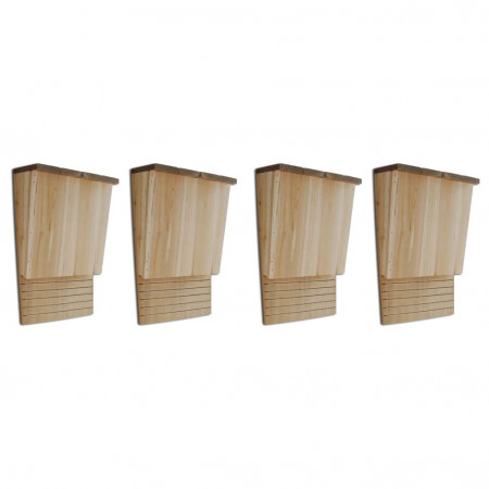 Căsuțe de lilieci, 4 buc., 22 x 12 x 34 cm, lemn - Img 1