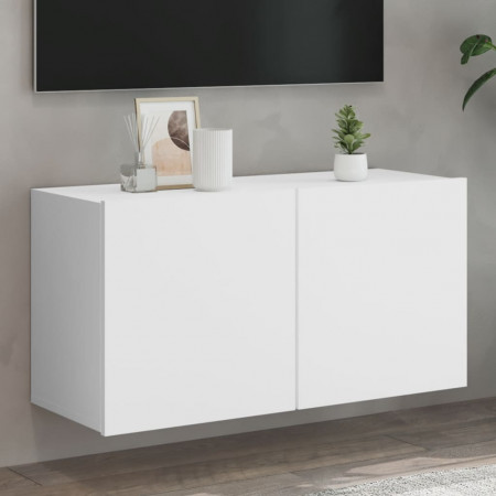 Comodă TV de perete, alb, 80x30x41 cm - Img 1