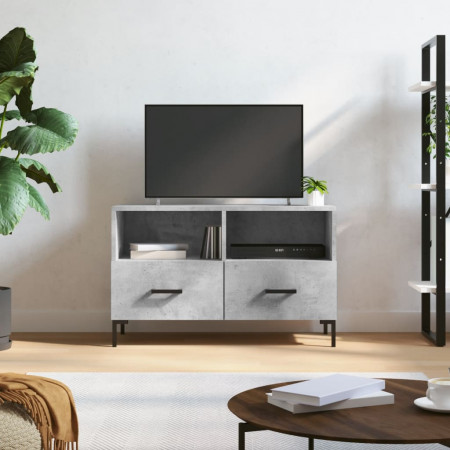 Comodă TV, gri beton, 80x36x50 cm, lemn compozit