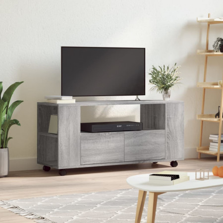 Comodă TV, gri sonoma, 102x34,5x43 cm, lemn prelucrat
