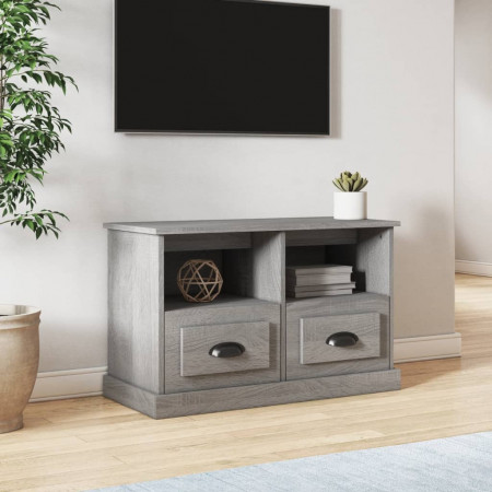 Comodă TV, gri sonoma, 80x35x50 cm, lemn prelucrat
