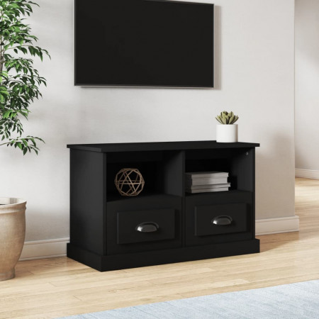 Comodă TV, negru, 80x35x50 cm, lemn prelucrat