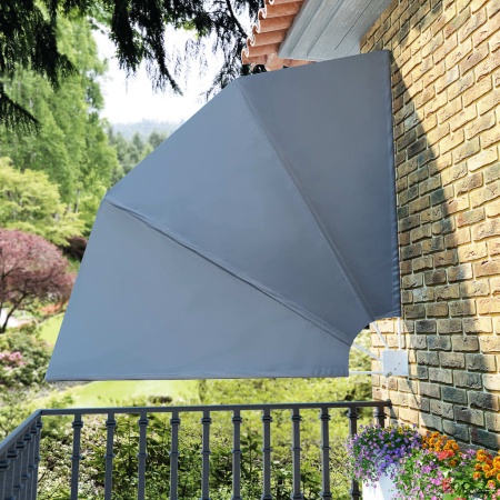 Copertină laterală pliabilă de balcon, gri, 210x210 cm
