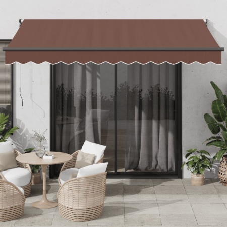 Copertina retractabilă automat, maro, 350x250 cm