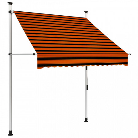 Copertină retractabilă manual, portocaliu și maro, 150 cm - Img 1