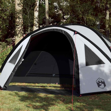 Cort camping cupolă 4 persoane alb, țesătură opacă, impermeabil