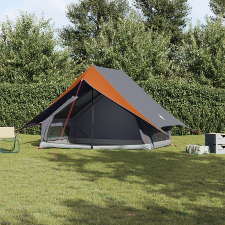 Cort de Camping Tip A 5-Persoane Gri și Portocaliu Waterproof