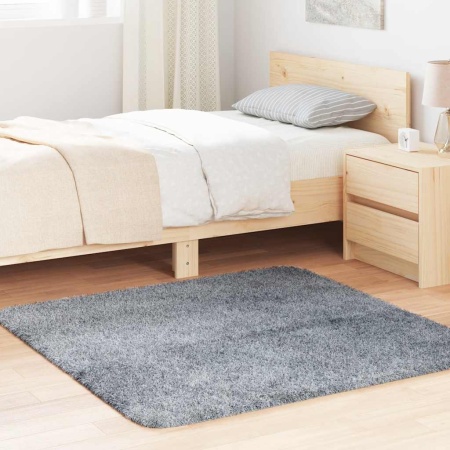 Covor shaggy cu pom înalt, NAVARRA, gri argintiu, 120x120 cm