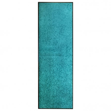 Covoraș de ușă lavabil, cyan, 60 x 180 cm