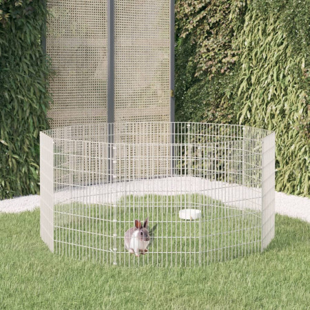 Cușcă pentru iepuri, 10 panouri, 54x80 cm, fier galvanizat - Img 1