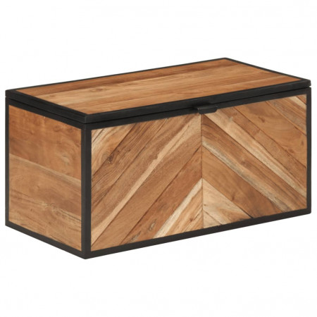 Cutie de depozitare, 60x30x30 cm, lemn masiv de acacia și fier