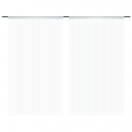 Draperii cu franjuri, 2 buc., 140 x 250 cm, alb