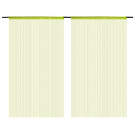 Draperii cu franjuri, 2 buc., 140 x 250 cm, verde - Img 1